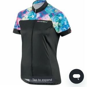 Ladies Garneau Cycling Jersey Full‎ Zip Black and Paint Splatter Size XXL